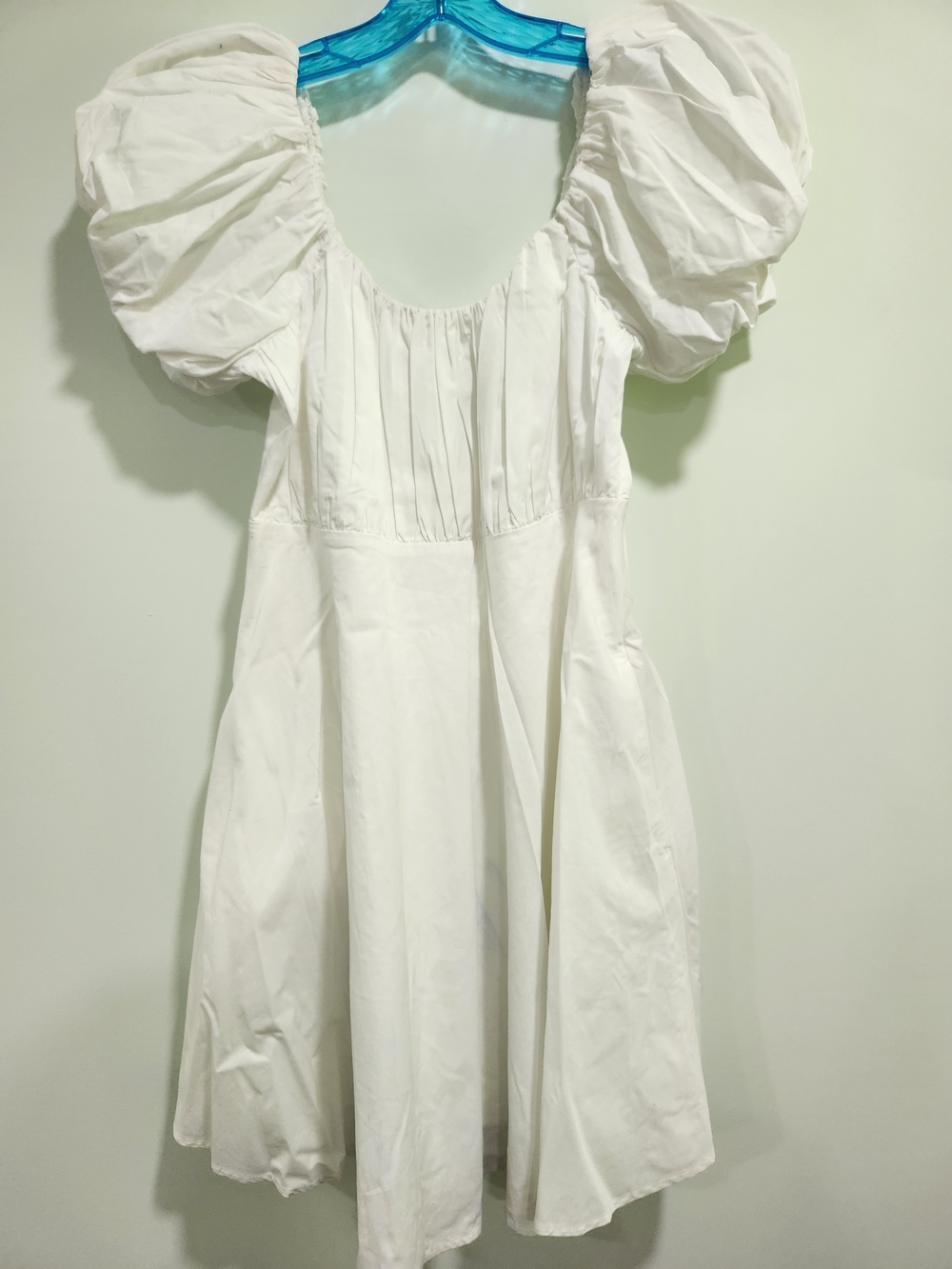abercrombie kids White Puff-Sleeve Mini Dress